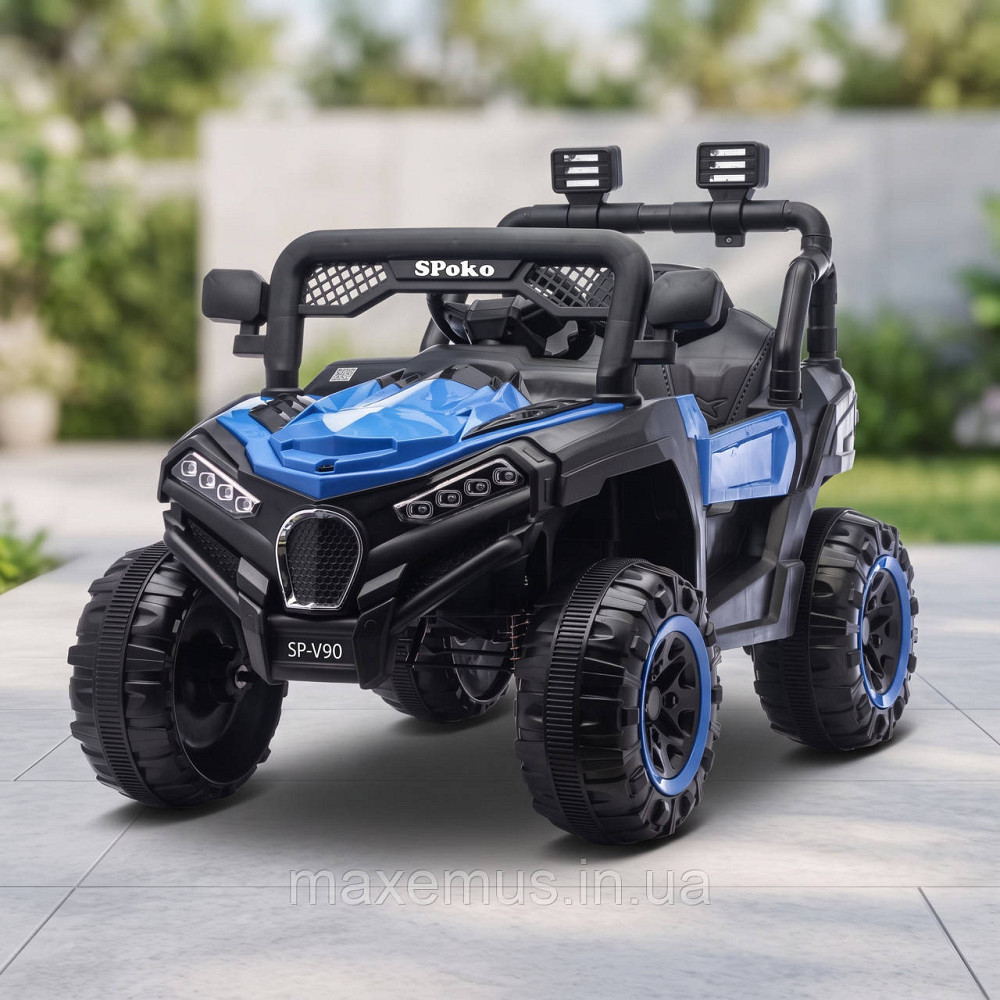 Детский электромобиль Багги 4х4 Spoko SP-V90 Синий двухместный на аккумуляторе с пультом ДУ 12V Мостиска - изображение 6