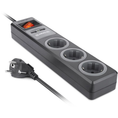 Сетевой удлинитель REAL-EL RS-3 USB CHARGE 1.8m, black (EL122500001) Винница - изображение 9