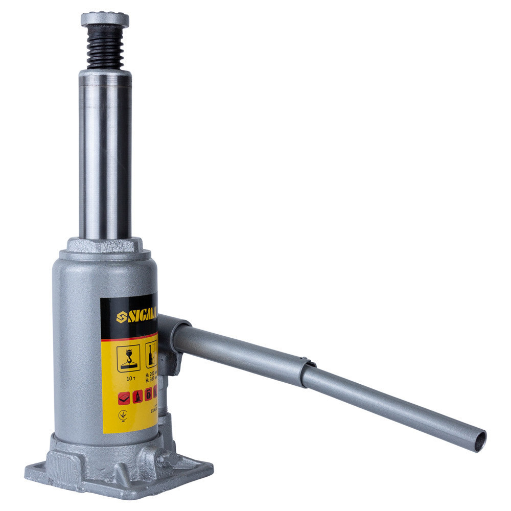 Домкрат гидравлический бутылочный 10т H 200-385мм Standard SIGMA (6106101) Ровно - изображение 3
