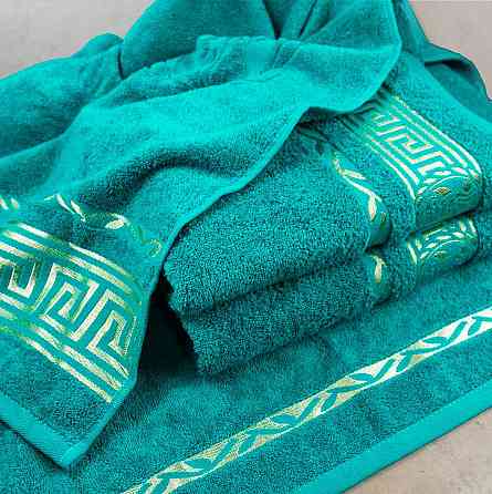 Набір рушників для сауни 2шт GM Textile 50х90см, 70х140см Caesar 450г / м2 (Бірюзовий) Суми