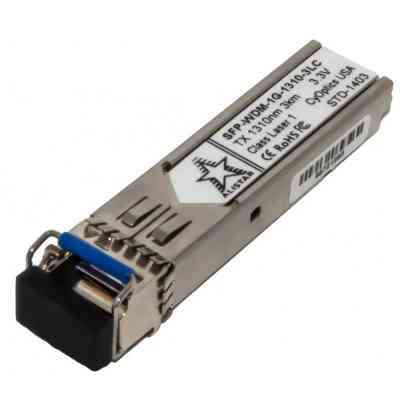 Модуль SFP Alistar Модуль SFP 1000BASE-BX 1SM WDM LC 3KM TX1310/RX1550nm DDM (SFP-1G-BX-U-L03) Винница