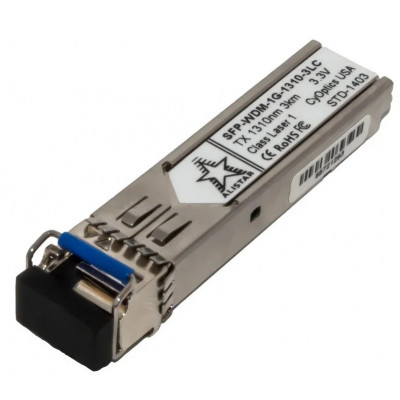 Модуль SFP Alistar Модуль SFP 1000BASE-BX 1SM WDM LC 3KM TX1310/RX1550nm DDM (SFP-1G-BX-U-L03) Винница - изображение 1