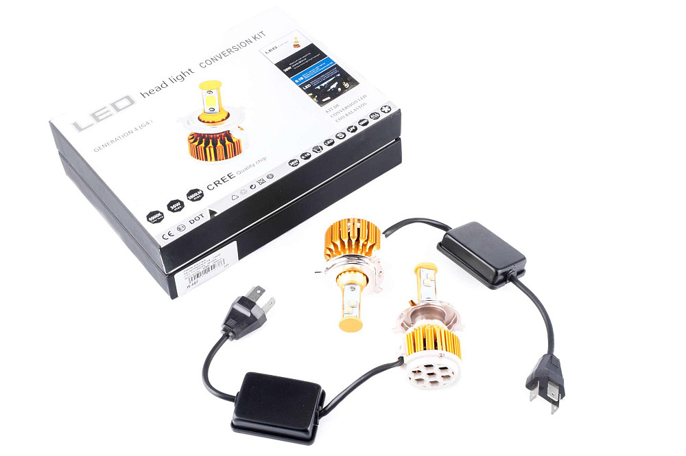 Лампи діодні автомобільні H4 (пара) (12V 3600-LUMENS, чотири кристали) (аналог ксенону) IZEN Киев - изображение 1