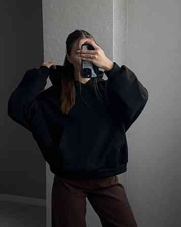 Жіноча стильна тепла худі оверсайз якісна трьохнитка на флісі Одеса