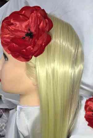 Обруч для волос в украинском стиле Мак 12 шт Киев