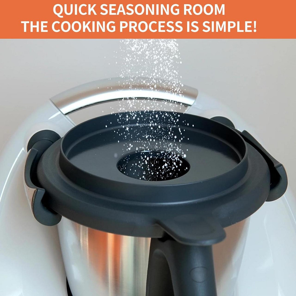 Кришка Thermomix TM5/TM6 для основної каструлі, нейлонова з силіконовим замком, заміна оригінальній, прозора/чорна 240 г Київ - фото 5