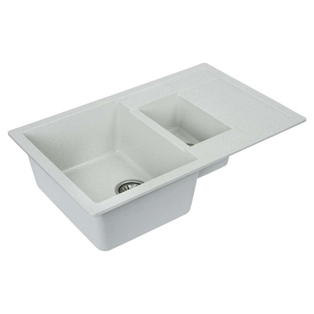 VALESO Гранітна мийка для кухні VALESO TOSKANA 7850W матова Біла в крапку Київ - фото 5