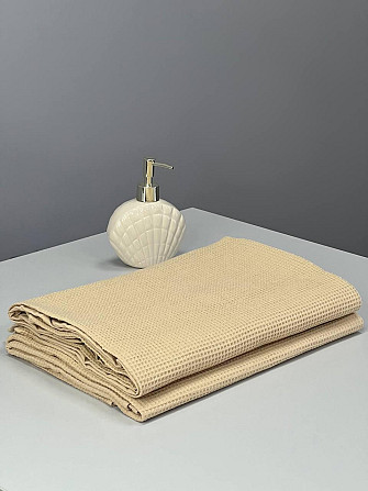 Вафельное полотенце Ideal Textile 100х150 см 220 г/м2 (56861026) Бежевий Черновцы - изображение 3