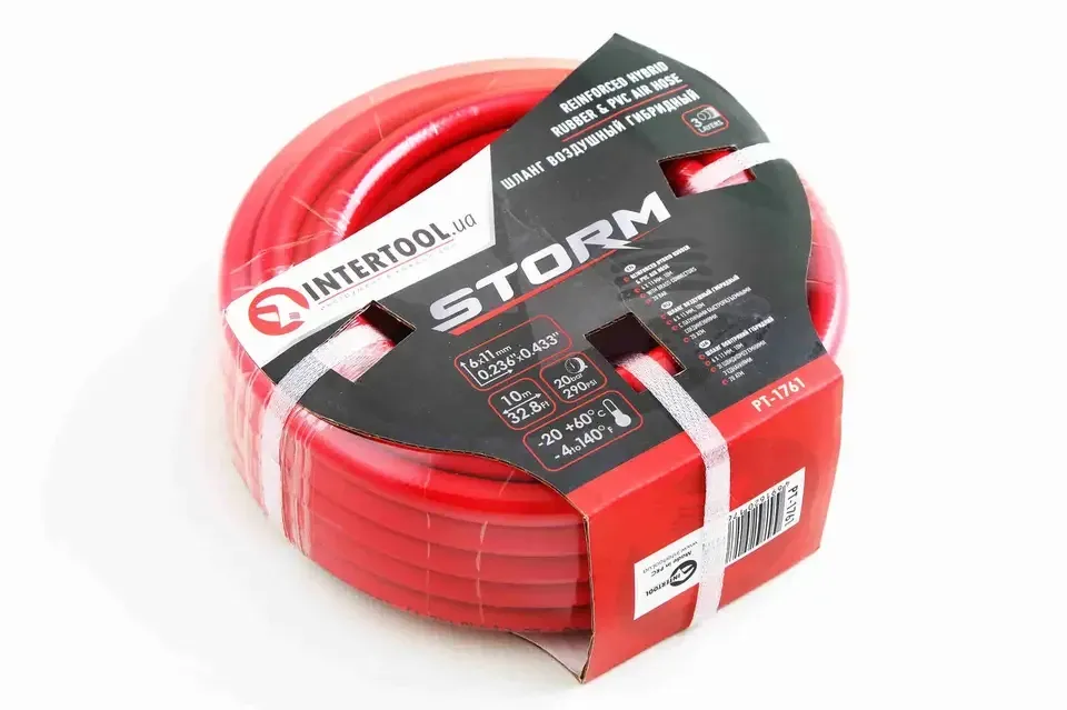 Шланг підкачування гібридний професійний 10*17 мм Intertool Storm 20 атм 10 м Вінниця - фото 1