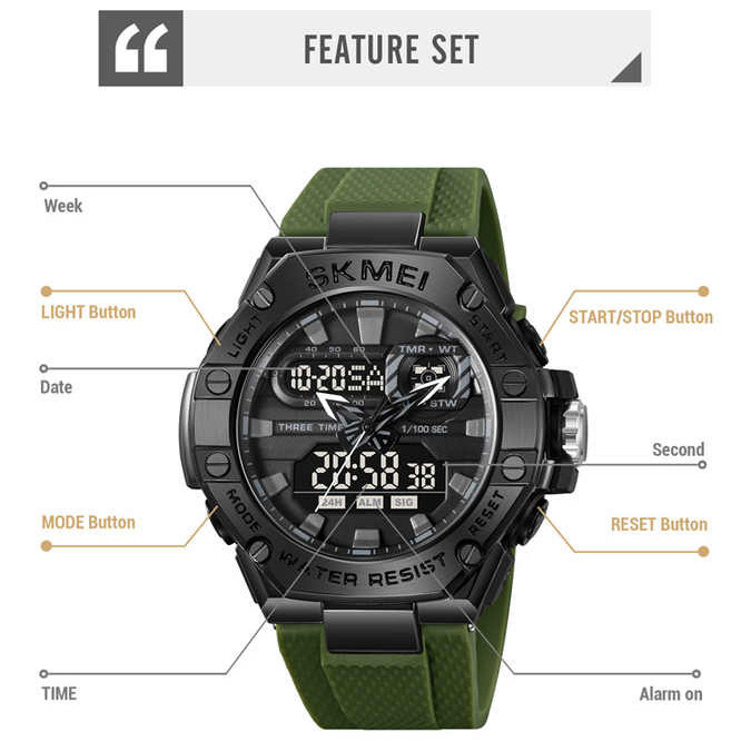 Часы спортивные армейские SKMEI, Лучшие военные часы, Стильные армейские часы оригинал JL-91 Львов - изображение 2
