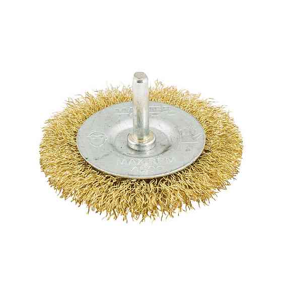 MASTERTOOL Щітка дискова MASTERTOOL з латунованого рифленого дроту Ø 75 мм зі стрижнем ¼" 19-97 Коломия
