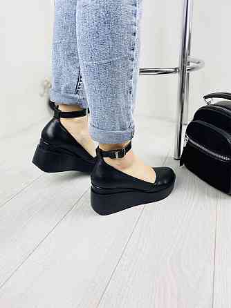 Туфлі жіночі Т-лето чорні шкіра натуральна платформа 2/7 см 39 р. (2732) Коломия
