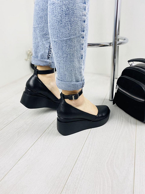 Туфлі жіночі Т-лето чорні шкіра натуральна платформа 2/7 см 39 р. (2732) Коломия - фото 6