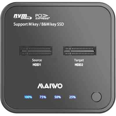 Док-станція для накопичувачів Maiwo 2*NVMe M.2 SSD Key M/B+M USB 3.1 Gen2 Type-C (K3016P) Вінниця