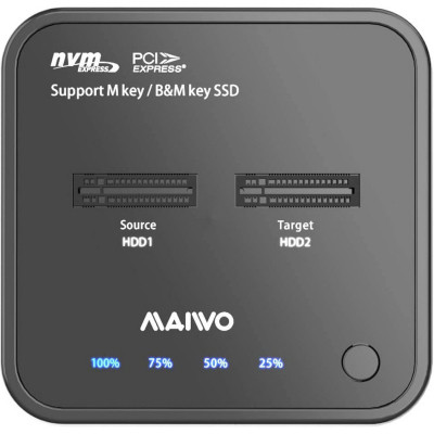 Док-станция для накопителей Maiwo 2*NVMe M.2 SSD Key M/B+M USB 3.1 Gen2 Type-C (K3016P) Винница - изображение 2