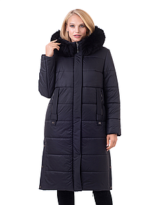 Женское длинное зимние пальто пуховик синий с мехом . 46-58р Киев - изображение 8