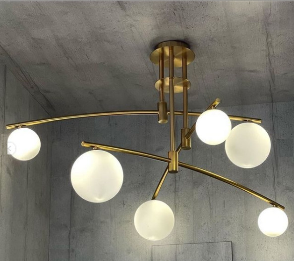 Светодиодная люстра Жемчужина 8818 (Золотистая) на 6 плафонов Винница - изображение 5