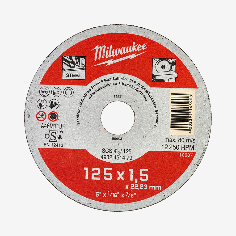 Диск отрезной по металлу MILWAUKEE, SCS 41/125х1,5, Ø125мм Одесса - изображение 1