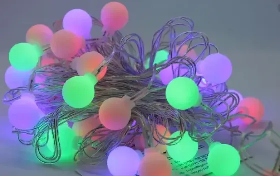 Светодиодная гирлянда Белые Шарики 40шт 6м 220V Микс Коломия