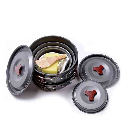 Набор походной посуды складной на 5 персон, 13 предметов, алюминий, AL-500 Винница