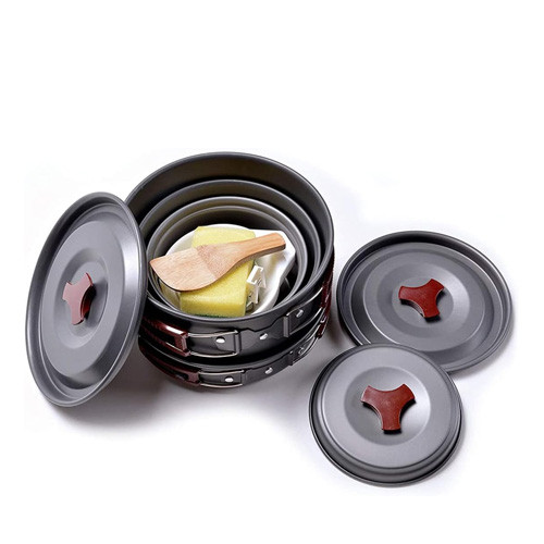 Набор походной посуды складной на 5 персон, 13 предметов, алюминий, AL-500 Винница - изображение 2