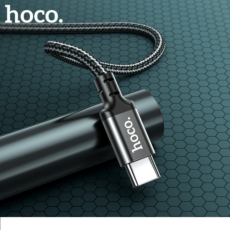 Кабель HOCO X14 Type-C to Type-C 60W, 1m, nylon, aluminum connectors, Black Київ - фото 9