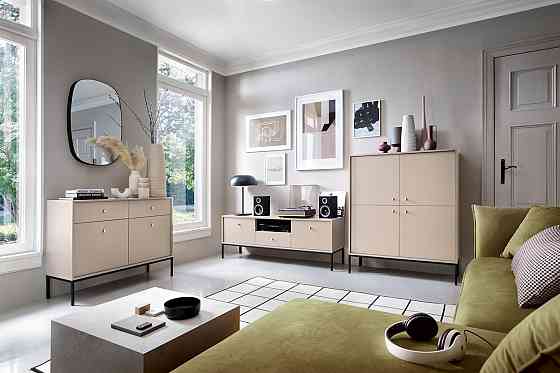 Стіл журнальний Perfect Home Моно / Mono з 2 шухлядами та золотими ніжками ML104 Беж пісочний (PFH-091211) Дніпро