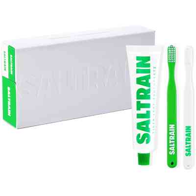 Набір косметики Saltrain Dental Kit Зелено-білий Зубна паста з центеллою 100 мл + Щітка 2 шт. (8809552278347) Вінниця