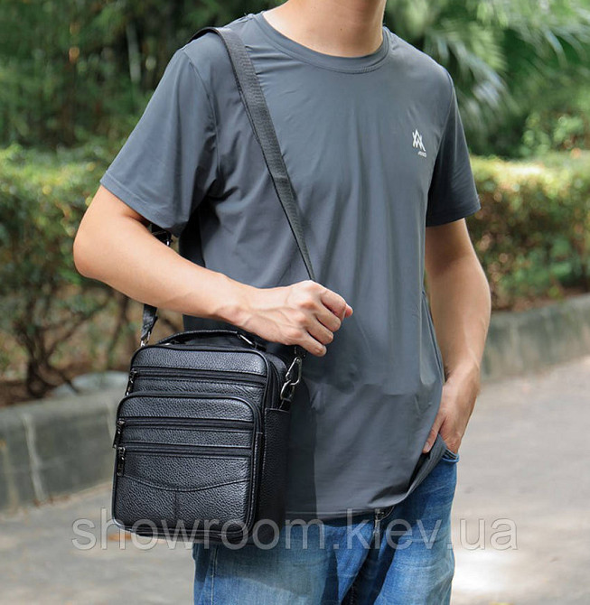 Кожаная вместительная сумка средних размеров Leather Collection (5055) Киев - изображение 1