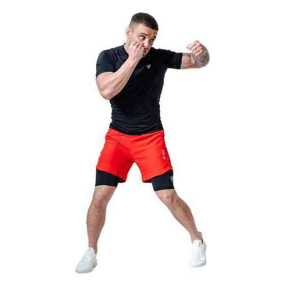 Компресійні шорти для RDX MMA T16 2-в-1 RED/BLACK-L Каменское