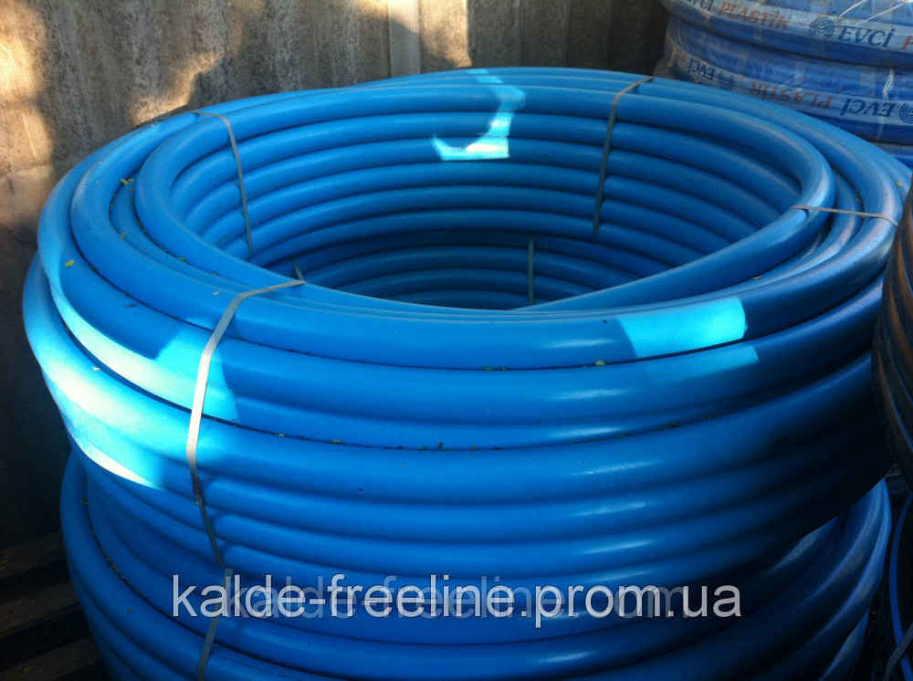 Труба з поліетилену ПЕТ Ворсклапласт (вторинна) д. 63 синя (100) Харків - фото 1