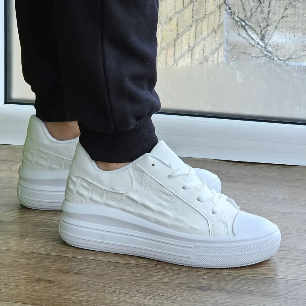 Жіночі Кросівки Кеди на Танкетці Білі Сліпони Мокасини на Платформі (розміри: 36,37,38,39,40,41) - 70-1 Дніпро - фото 5