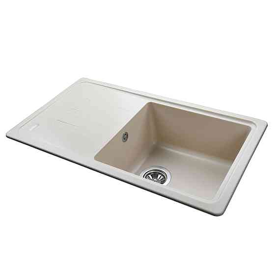 Гранітна мийка Globus Lux LUGANO слонова кiстка 780х435мм Київ