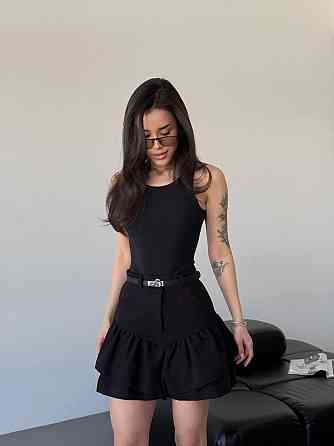 Жіноча спідниця з кокеткою-баський джинс-котон Чорний, 44/46 Одеса