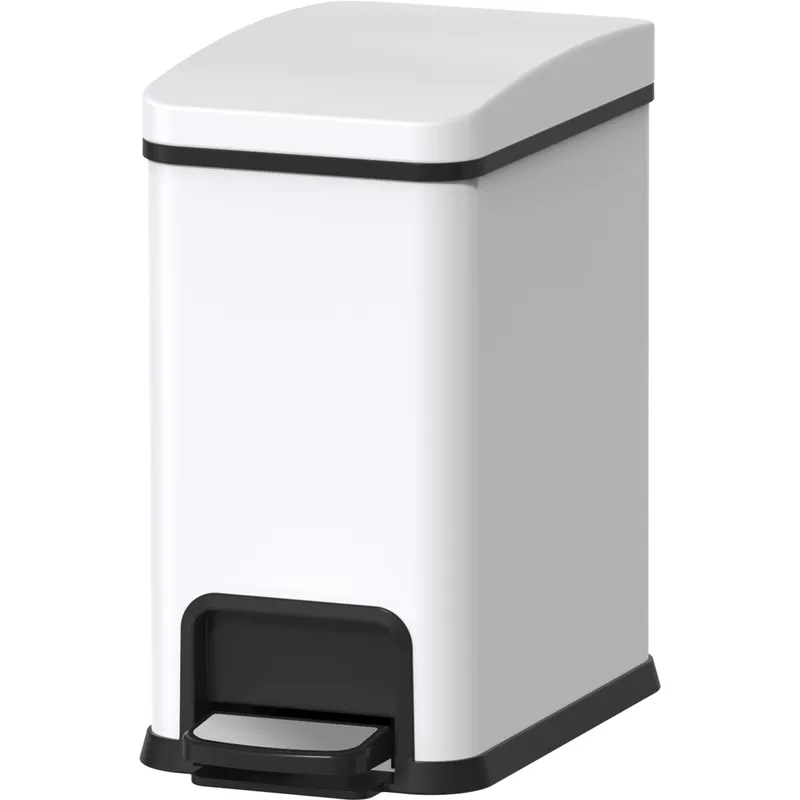Відро для сміття з плавним закриванням прямокутне Koer TC-010108-08 8 л колір білий антипалець (KR5592) Чернівці - фото 2