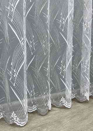 Тюль фатин с вышивкой и люрексом цвет белый с серебристым 1583т Киев