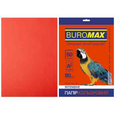Бумага Buromax А4, 80g, INTENSIVE red, 50sh (BM.2721350-05) Винница