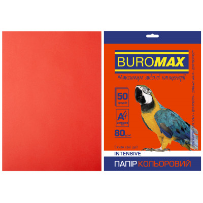 Бумага Buromax А4, 80g, INTENSIVE red, 50sh (BM.2721350-05) Винница - изображение 1