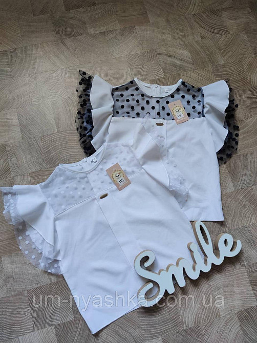 Гарна шкільна блузка з коротким рукавом 116-140 Кривий Ріг - фото 1