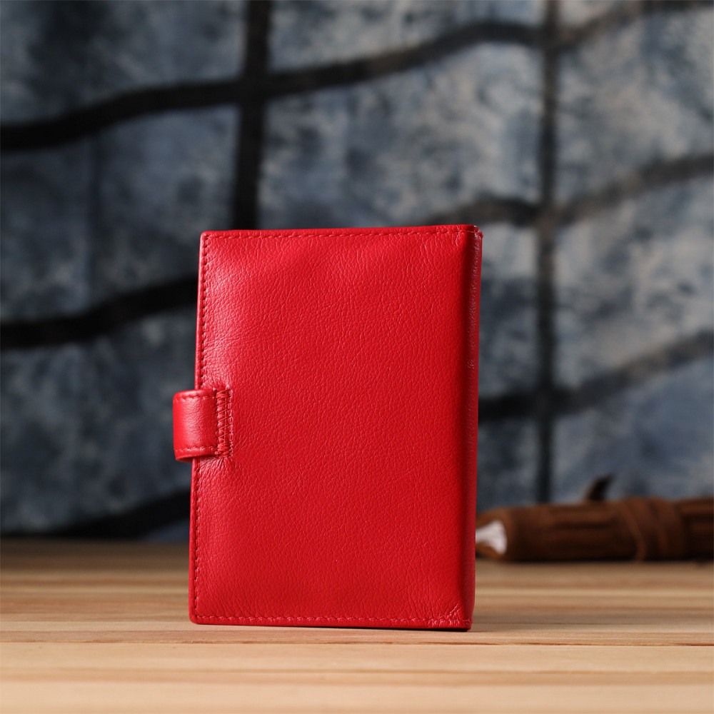 Красива обкладинка на документи для жінок з натуральної шкіри ST Leather 23118 Червоний Київ - фото 11