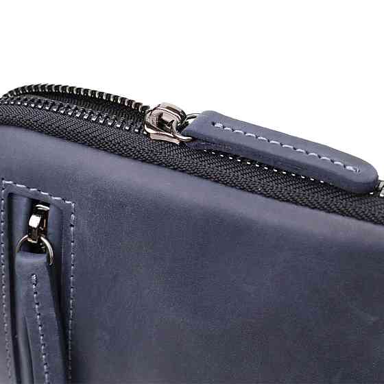 Сумка невеликого розміру для чоловіків на плече з натуральної шкіри Shvigel 23148 ​​Синій Київ