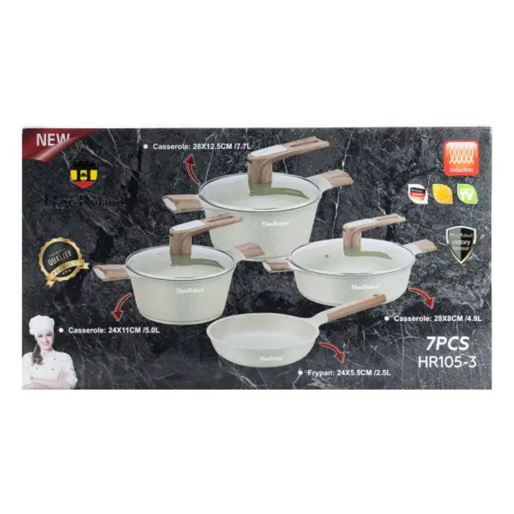 Yiwu Набір для приготування з антипригарним покриттям 4 предмети, чорний HP33531B Коломыя - изображение 6