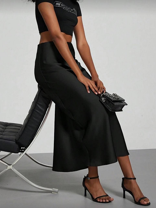 Женская романтичная юбка на резинке из шелка армани 48/52 Одесса - изображение 4