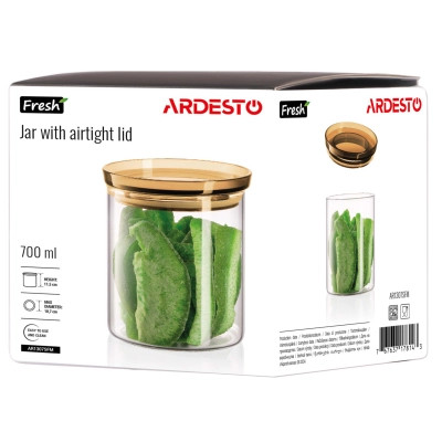 Банка Ardesto Fresh 700 мл, скло, пластик, прозорий (AR1307SFM) Винница - изображение 7