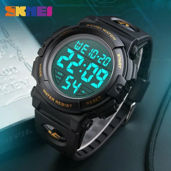 Мужские спортивные наручные часы Skmei 1258 Золотистый Винница - изображение 6