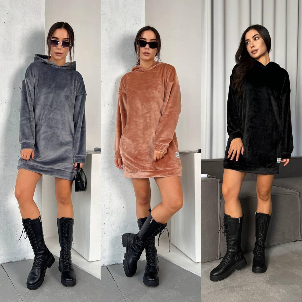 Жіноча тепла туніка-сукня двостороння мохра. Київ - фото 7