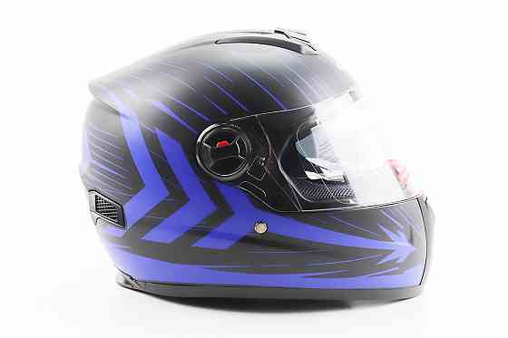 Шолом інтеграл, закритий (сертифікація DOT)+відкидні окуляри BLD-М61 M (57-58см), ЧОРНО-СИНІЙ (флуоресцентний) Киев