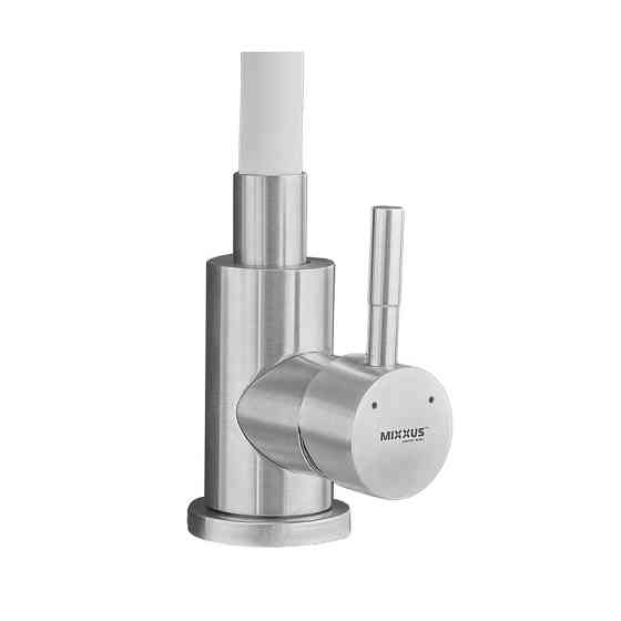 Смеситель для кухни MIXXUS SUS-011-T REFL.WHITE с силиконовым изливом из нерж. стали SUS304, излив белый (MI8228) Киев