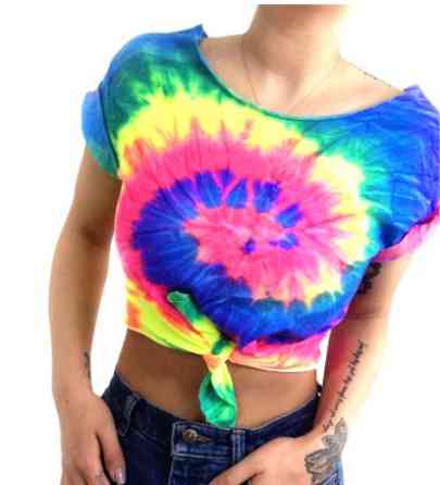 Футболка женская короткая S разноцветный Киев