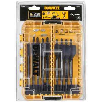 Набор сверл DeWALT перьевых EXTREME IMPACT по дереву, 9 шт,кейс Tough Case (DT70751) Винница